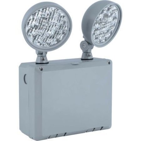 HUBBELL LIGHTING Hubbell LED Grey Emergency Unit, Wet Location w/ Adjustable Heads CU2WG